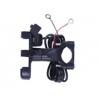 Держатель телефона ( крепление на руль) HFCM-29 алюминий черный (с зарядкой)