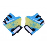 Мотоперчатки (короткие) желтый с голубым, детские, size М ZS01