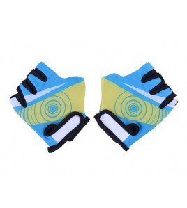 Мотоперчатки (короткие) желтый с голубым, детские, size S ZS01