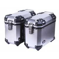 Кофры боковые для мотоцикла серебрянные пластиковые (пара), 28л - YBX