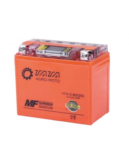 Аккумулятор гелевый YTX12-BS 12(10)АH 150*87*130 мм оранжевый, С ДИСПЛЕЕМ - OUTDO