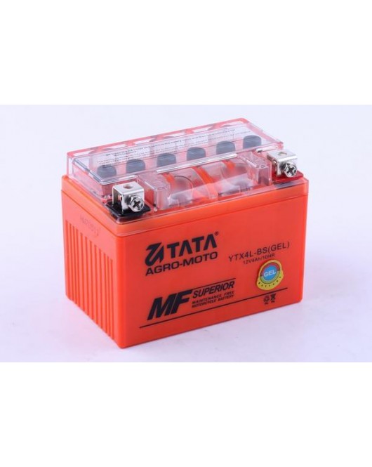 Аккумулятор гелевый, 4AH-YTX4L-BS, оранж., 114*70*86 мм - OUTDO
