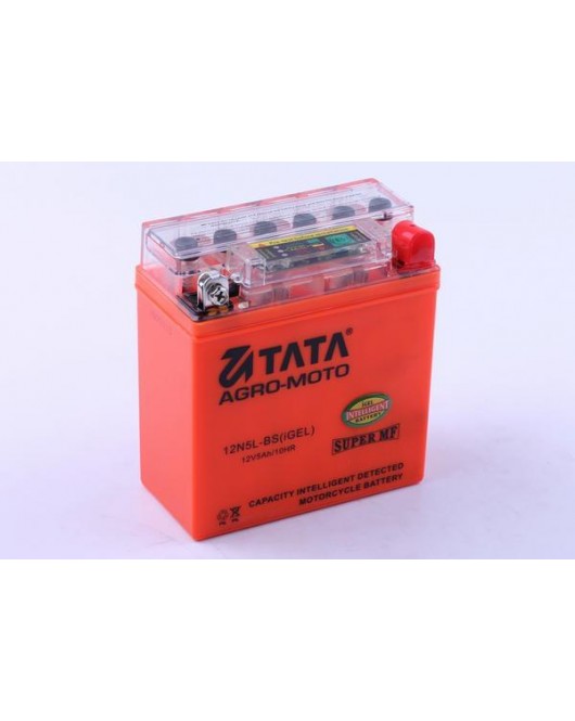 Аккумулятор гелевый, 5АH-YTX12N5-3B, оранж., 120*61*129 мм, С ИНДИКАТОРОМ - OUTDO, Active