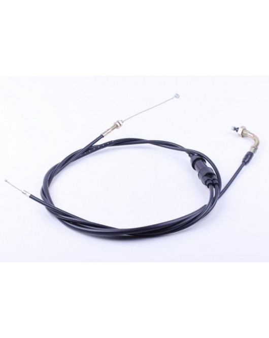 Трос газа (раздвоен.) L-2220 мм (верх резьба, низ: 1резьба 2трос) - Lead