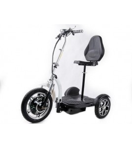 Электросамокат с сиденьем (сиденье - спинка, передний амортизатор) (белый) T06-3 48V500W 12AH - SM