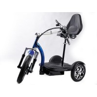 Электросамокат с сиденьем (сиденье - спинка, передний амортизатор) (синий) T06-3 48V500W 12AH - SM