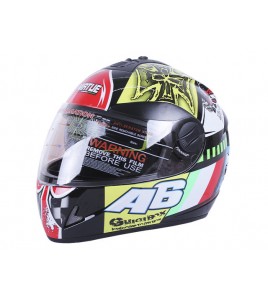 Шлем MD-800 черный с цветной графикой А6 size M - VIRTUE