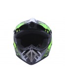 Шлем MD-905 черный с салатовым size XS - VIRTUE