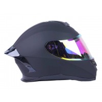 Шлем MD-820-1 черный матовый, стекло желтый хамелеон size L - VIRTUE