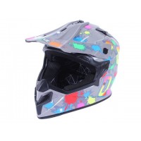 Шлем MD-911 серый с цветной графикой size M - VIRTUE