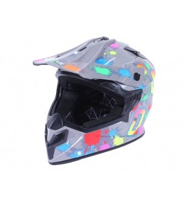 Шлем MD-911 серый с цветной графикой size M - VIRTUE