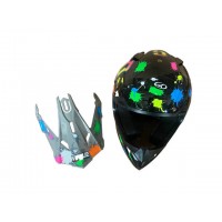 Шлем MD-911 черный с цветной графикой size ХS + очки - VIRTUE УЦЕНКА