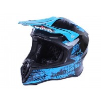 Шлем MD-902 черный с голубым size M - VIRTUE