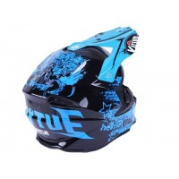 Шлем MD-902 черный с голубым size L - VIRTUE