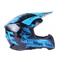 Шлем MD-902 черный с голубым size L - VIRTUE