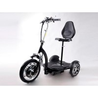 Электросамокат с сиденьем (сиденье - спинка, передний амортизатор) (черный) T06-3 48V500W 12AH - SM