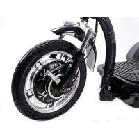 Электросамокат с сиденьем (сиденье - спинка, передний амортизатор) (черный) T06-3 48V500W 12AH - SM