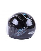 Шлем MD-В201 (открытый) черный с синим - VIRTUE