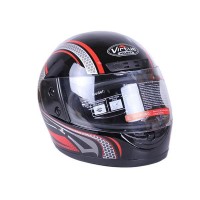 Шлем MD-А105 (с бородой) черный с красным - VIRTUE