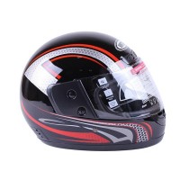 Шлем MD-А105 (с бородой) черный с красным - VIRTUE