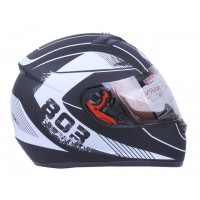 Шлем MD-803 черный с белым матовый size L - VIRTUE