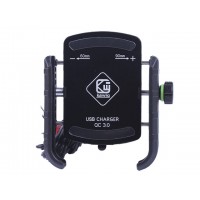 Держатель телефона ( крепление на руль) M8C черный (с зарядкой) (Kewiq)