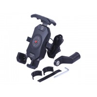 Держатель телефона ( крепление на руль) M14-A1 черный с беспроводной зарядкой (Kewiq)