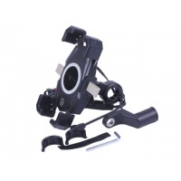 Держатель телефона (крепление на руль) M22-A1 с беспроводной зарядкой и круглым зеленым светодиодом (Kewiq)