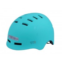 Шлем защитный бирюзовый с габаритным фонарем size L - TTG