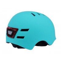 Шлем защитный бирюзовый с габаритным фонарем size L - TTG