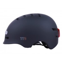 Шлем защитный черный с габаритным фонарем size L - TTG