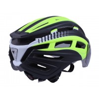 Шлем защитный черный с желтым с габаритным фонарем и очками size L - TTG