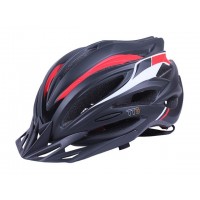 Шлем защитный черный с красным и белым с козырьком и с габаритным фонарем size L - TTG