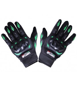 Мотоперчатки черные с зеленым Virtue