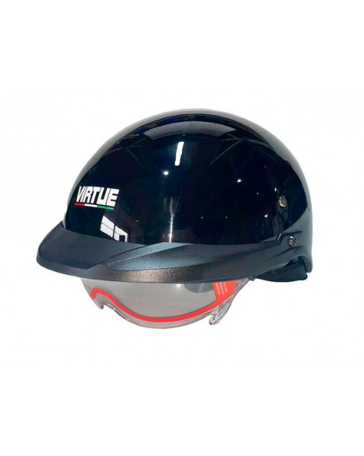 Шлем MD-513-1 черный глянцевый + прозрачное стекло size M - VIRTUE