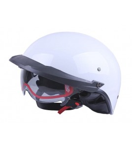 Шлем MD-513-1 белый глянцевый + черное стекло size M - VIRTUE